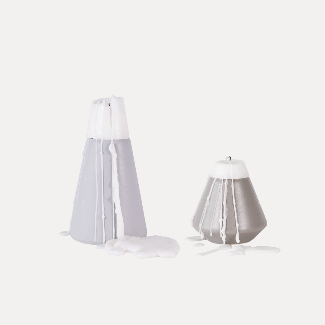 Vulcano Candle Holder - L Medium Gray