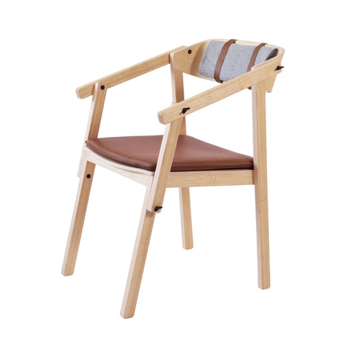 Scaun Atelier - frasin, tapiţerie piele