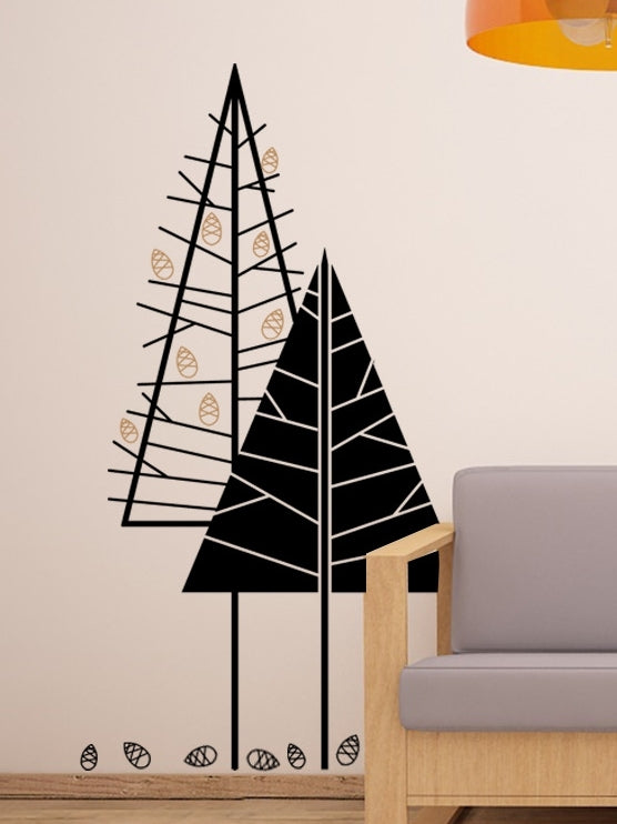 Fir Tree with Cones Wall Sticker