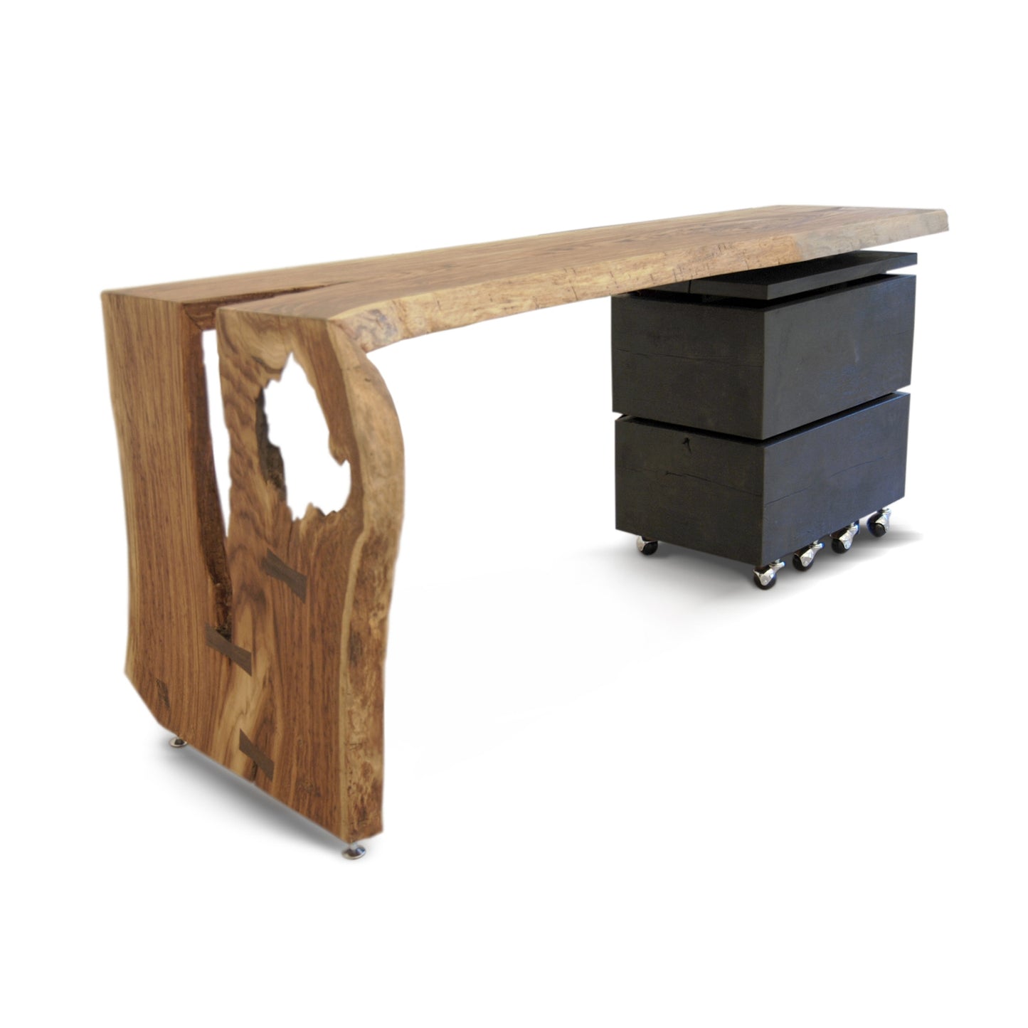 Oak Desk with Swivel Drawers