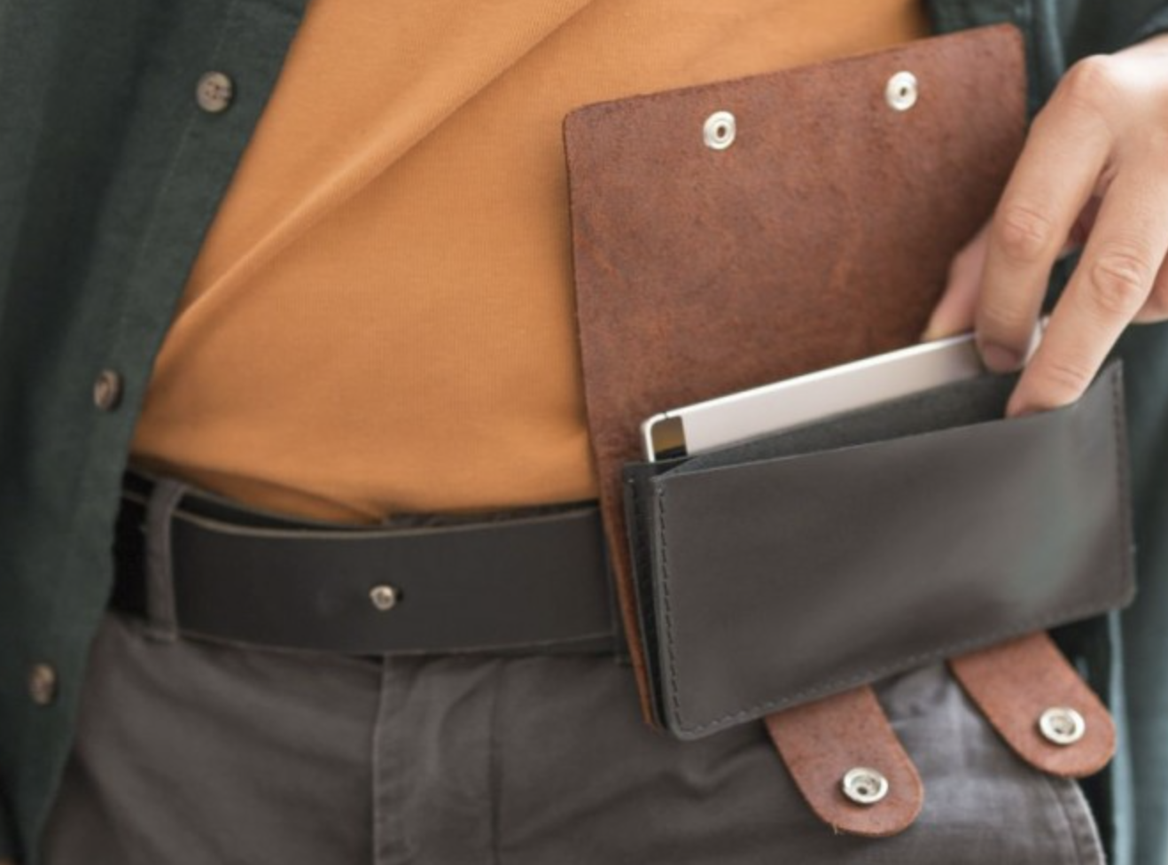 Leather Pouch with 3 Card Pockets
