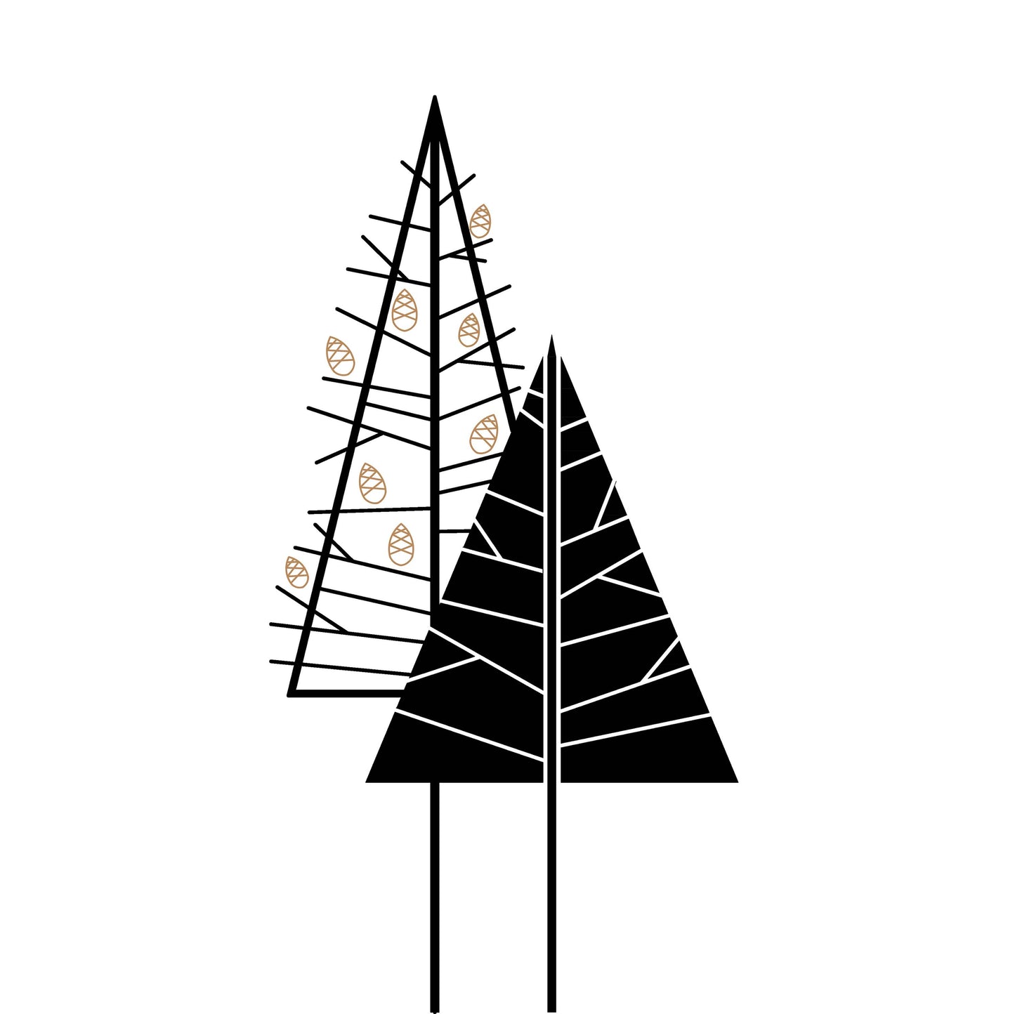 Fir Tree with Cones Wall Sticker